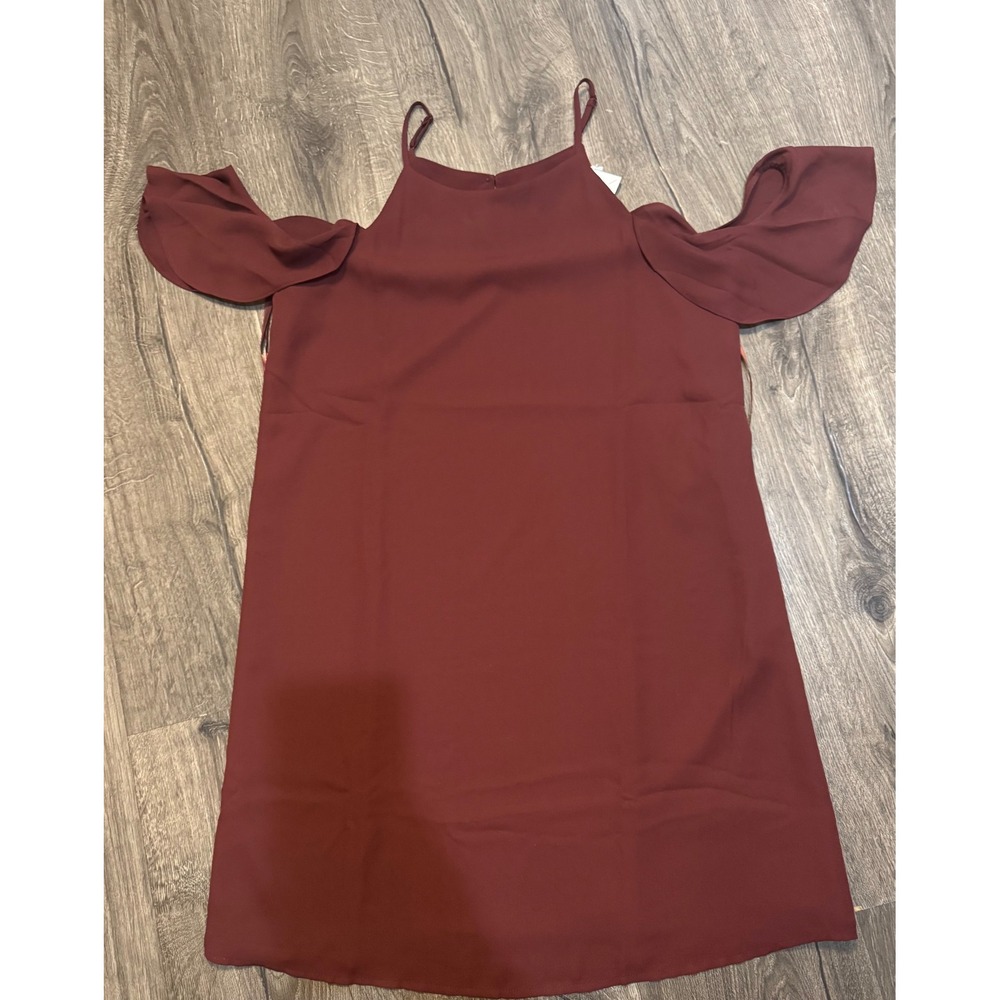 Naked Zebra Cold Shoulder Dress Ruffle‎ Sleeve Casual Mini Dress Medium